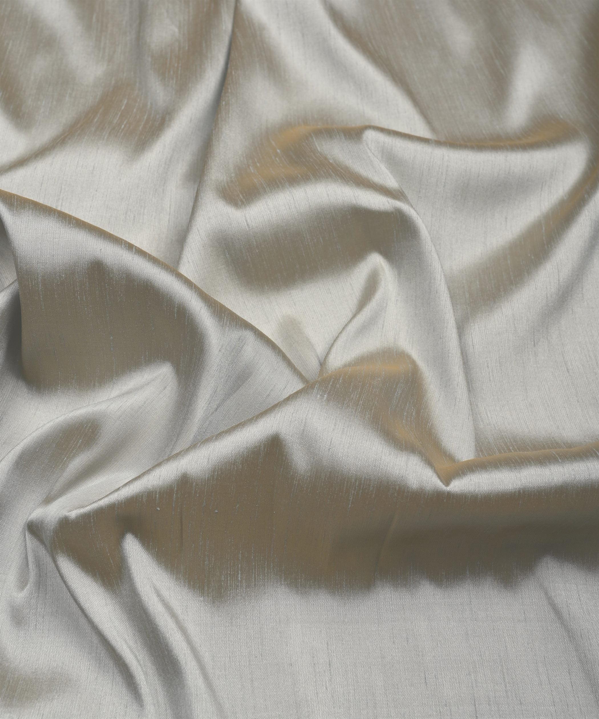 Glossy Grey Plain Dyed Satin Slub Fabric