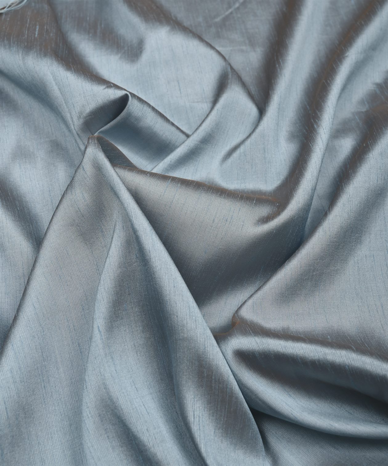 Grey Plain Dyed Satin Slub Fabric