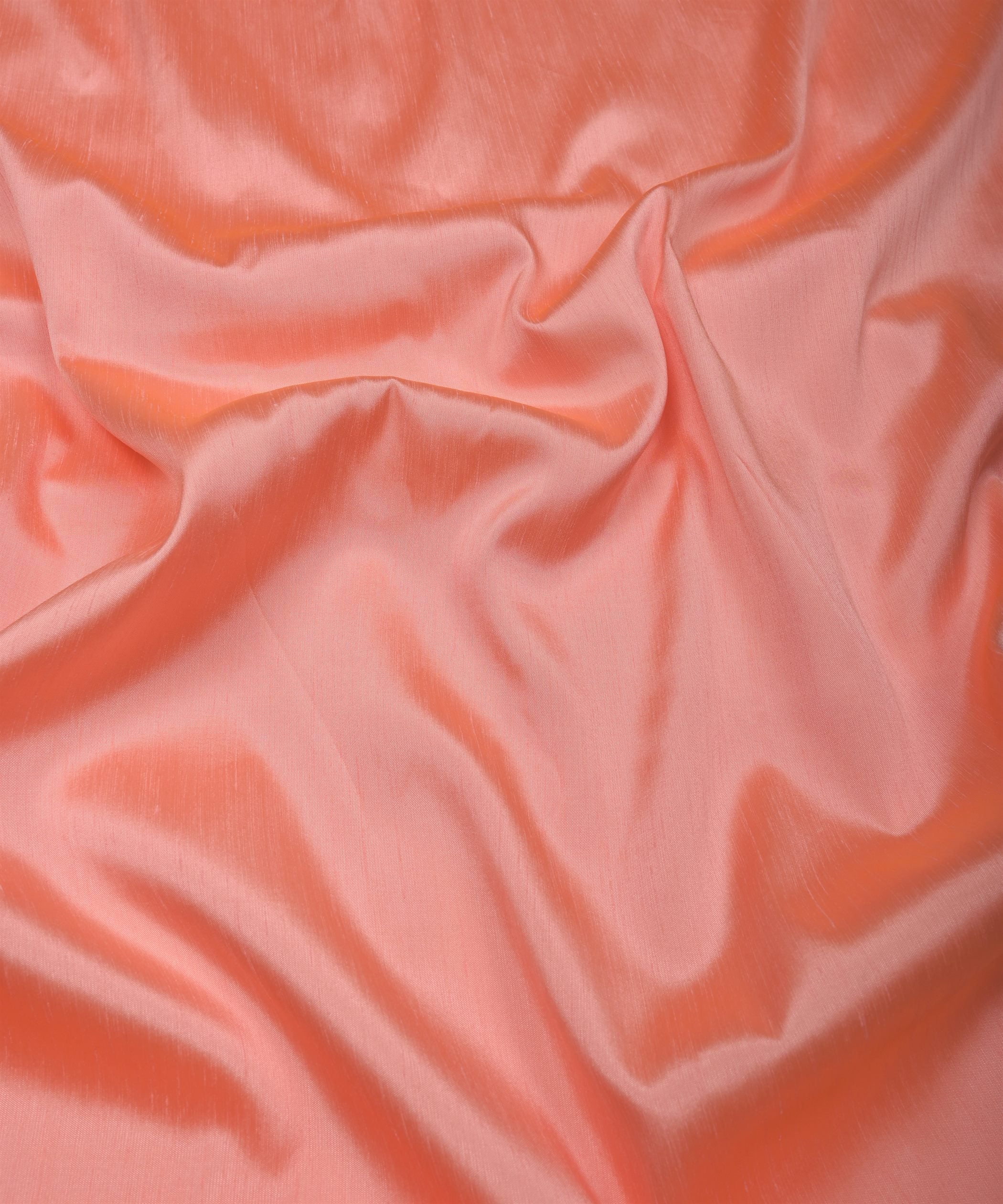 Light Peach Plain Dyed Satin Slub Fabric