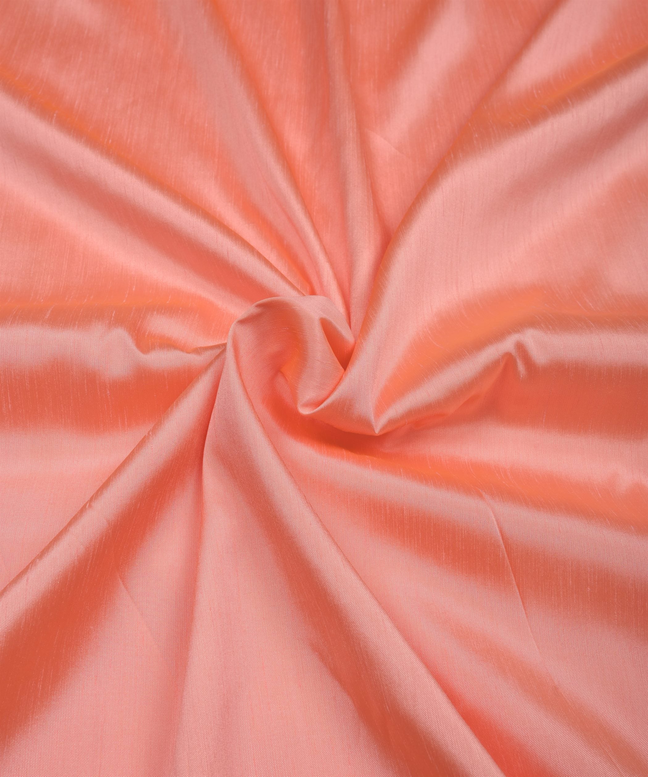 Light Peach Plain Dyed Satin Slub Fabric