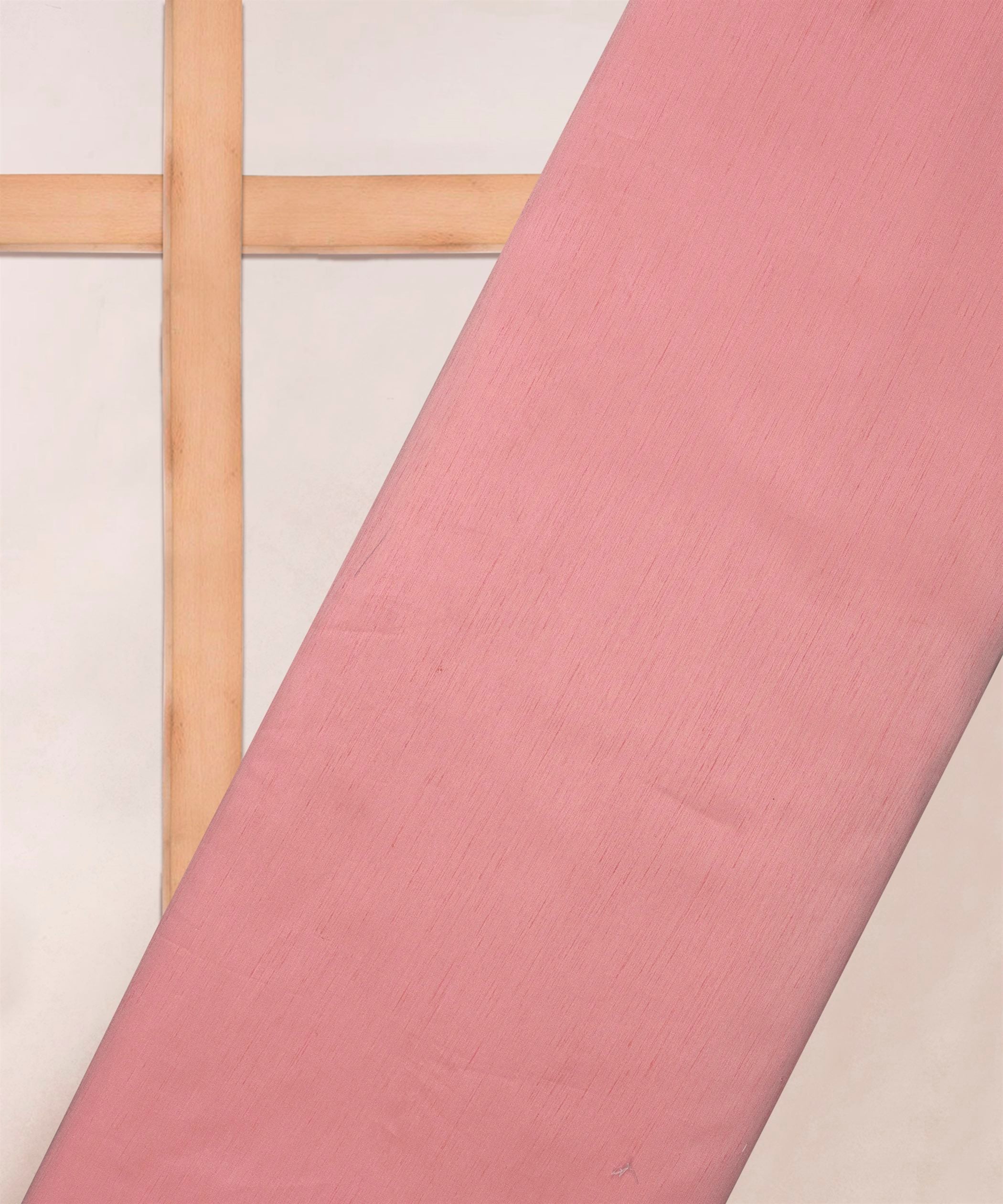 Light Pink Plain Dyed Satin Slub Fabric