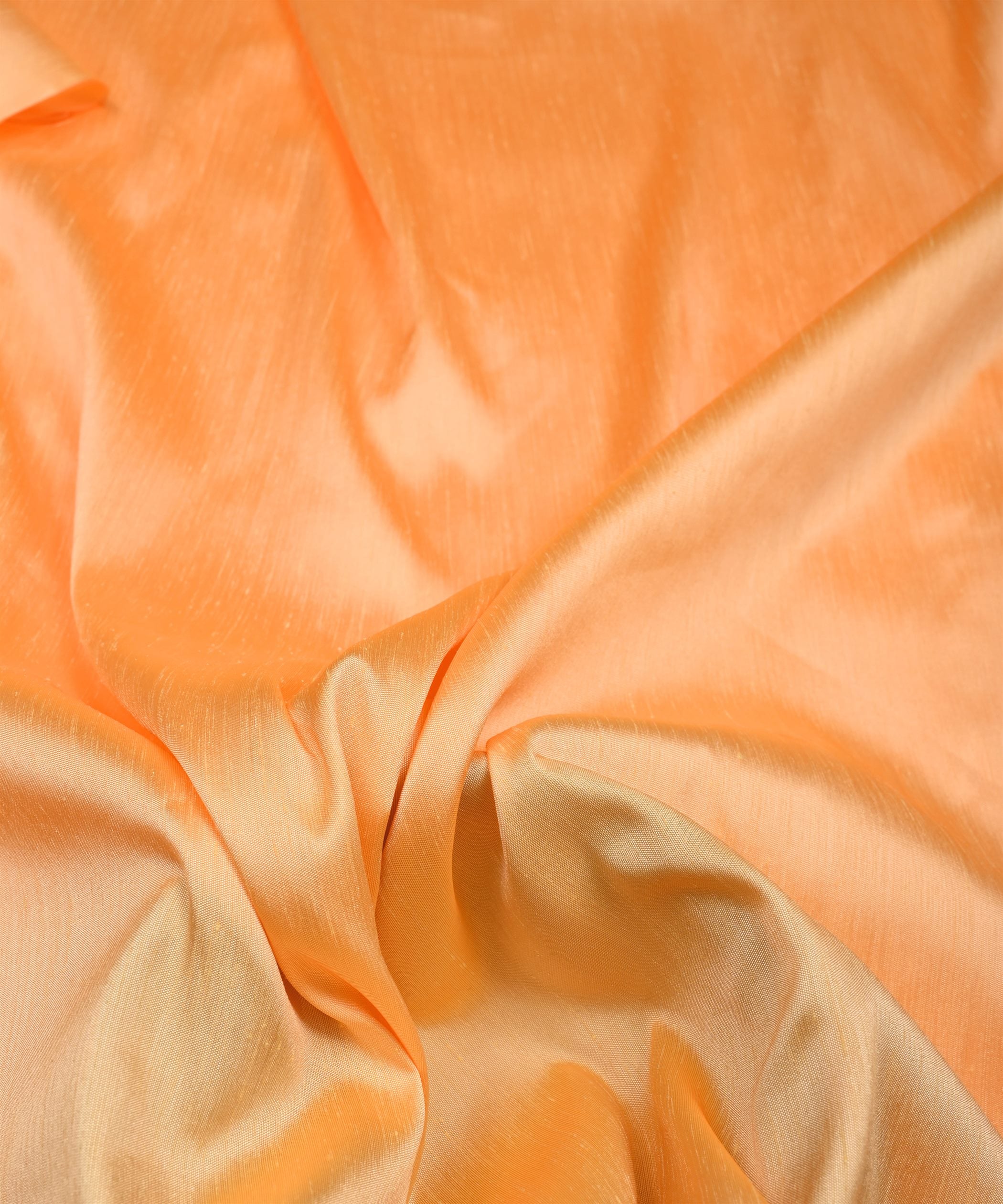 Light Saffron Plain Dyed Satin Slub Fabric