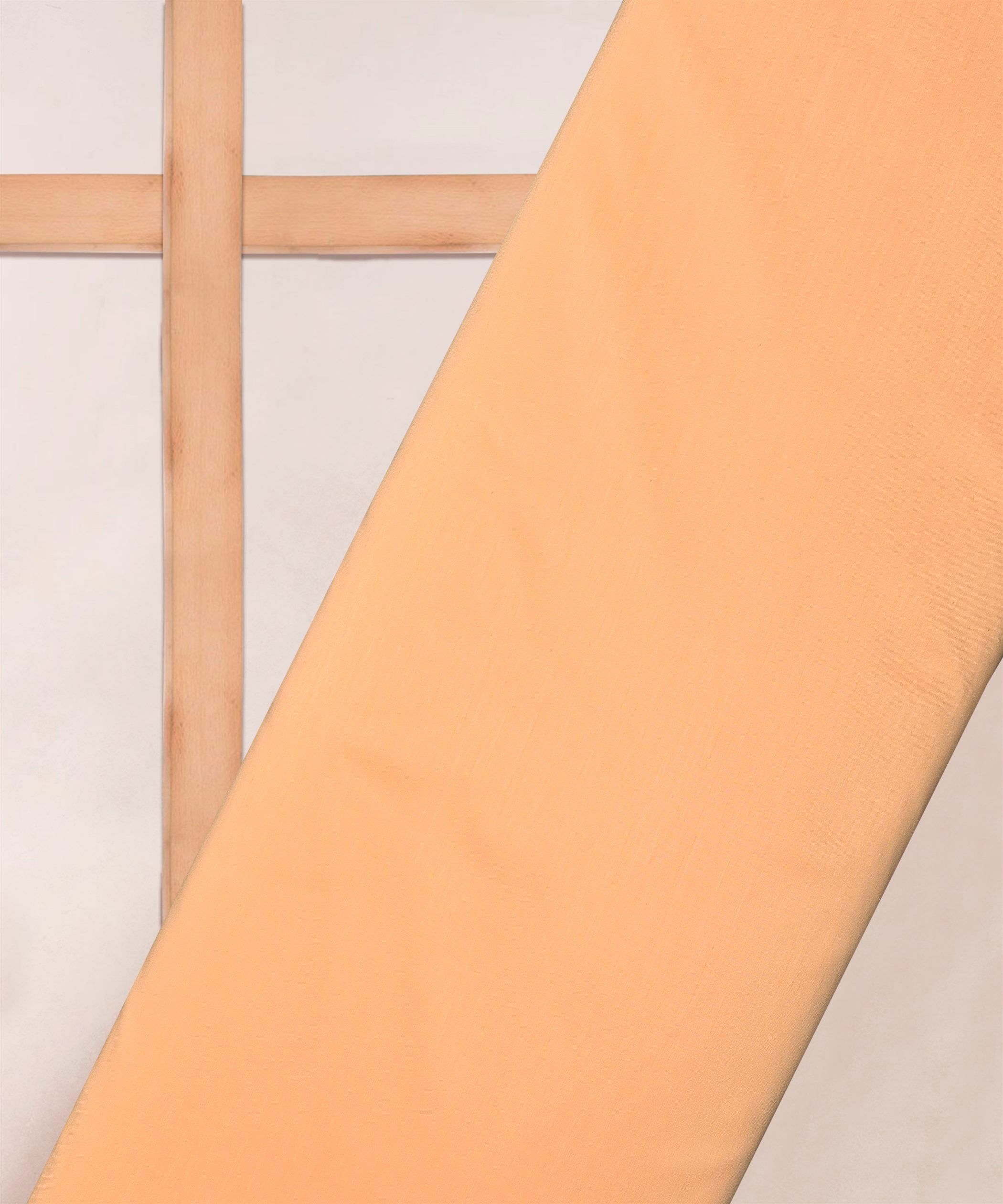 Light Saffron Plain Dyed Satin Slub Fabric