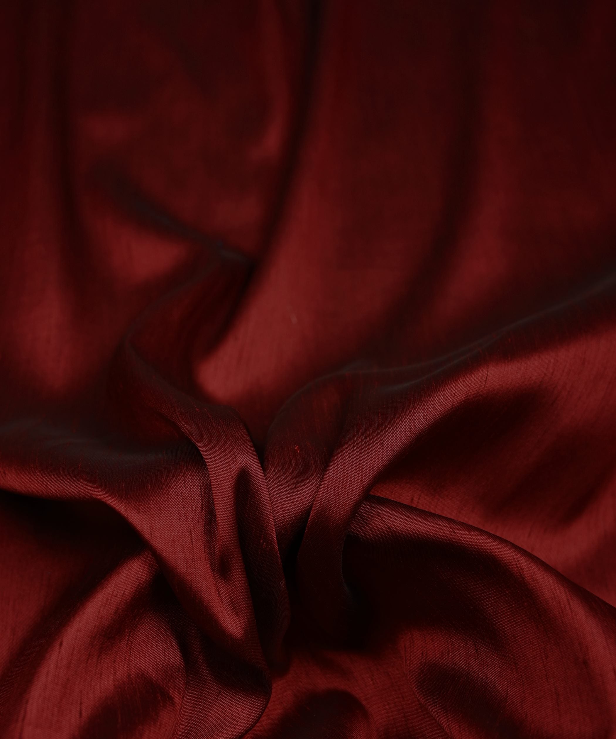 Maroon Plain Dyed Satin Slub Fabric