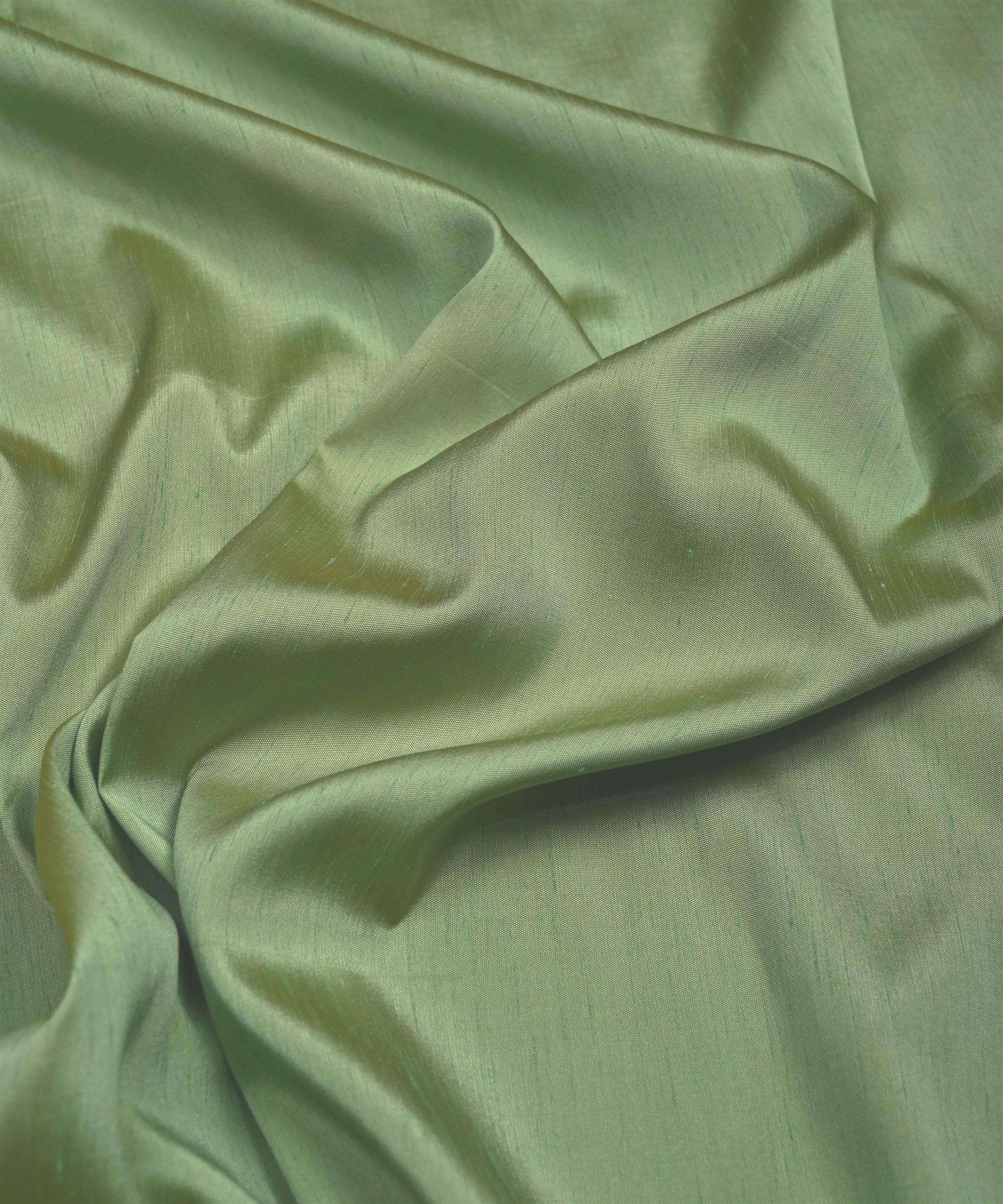 Olive Green Plain Dyed Satin Slub Fabric