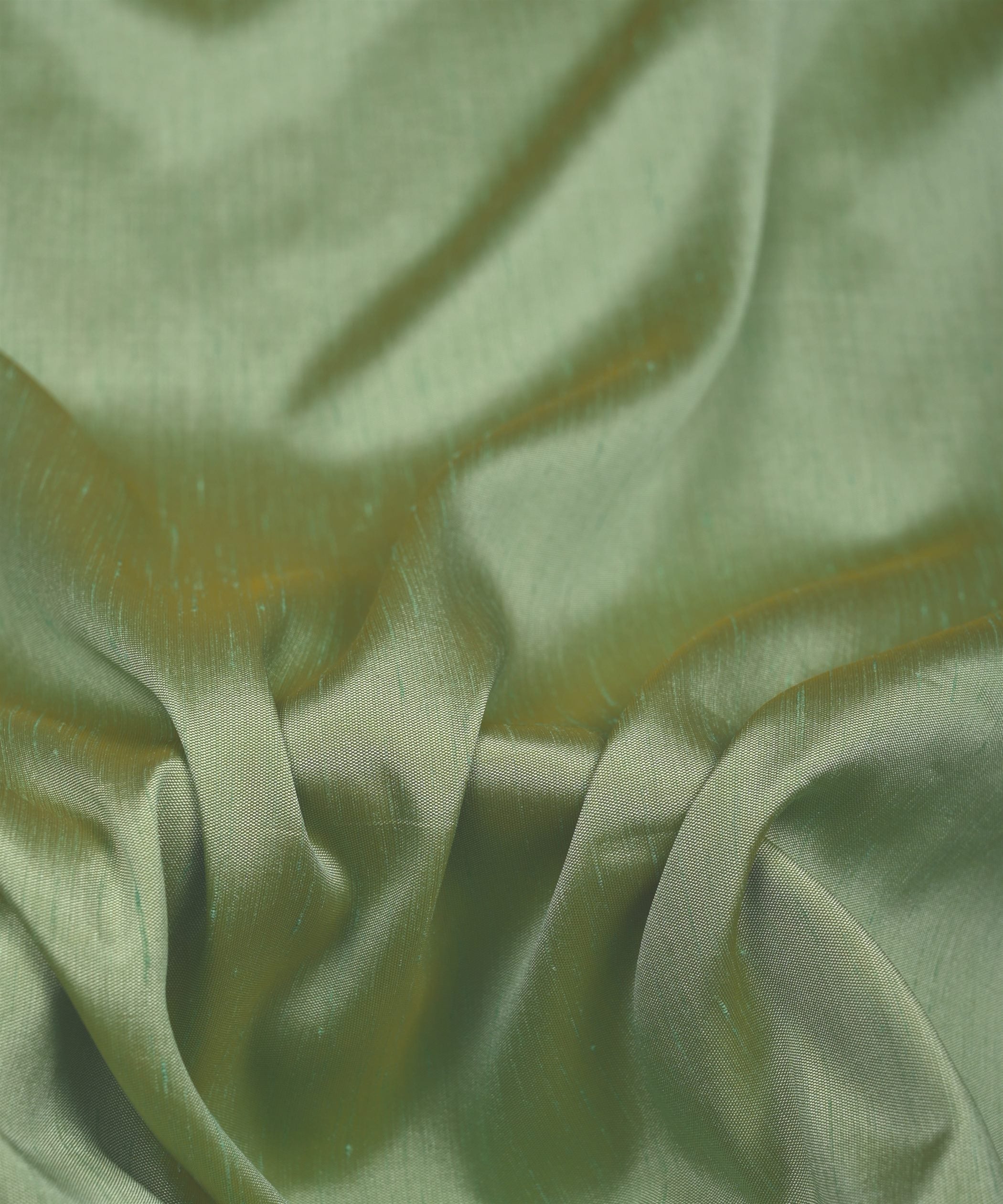 Olive Green Plain Dyed Satin Slub Fabric