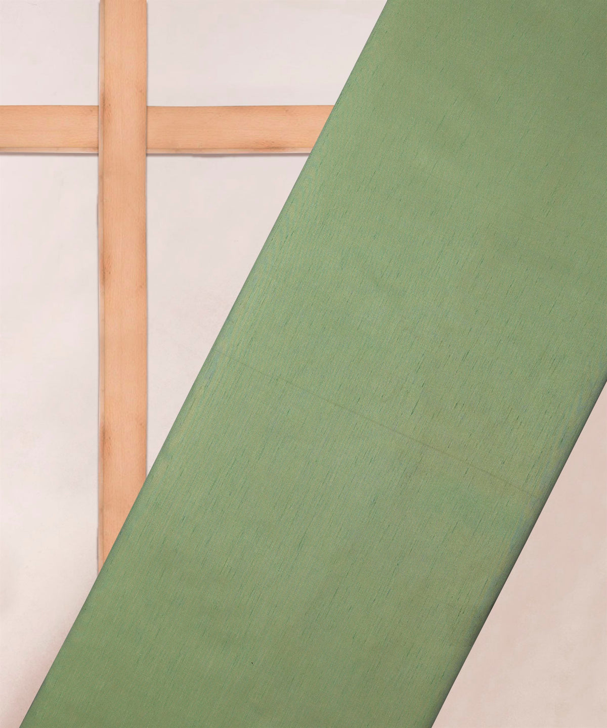 Olive Green Plain Dyed Satin Slub Fabric