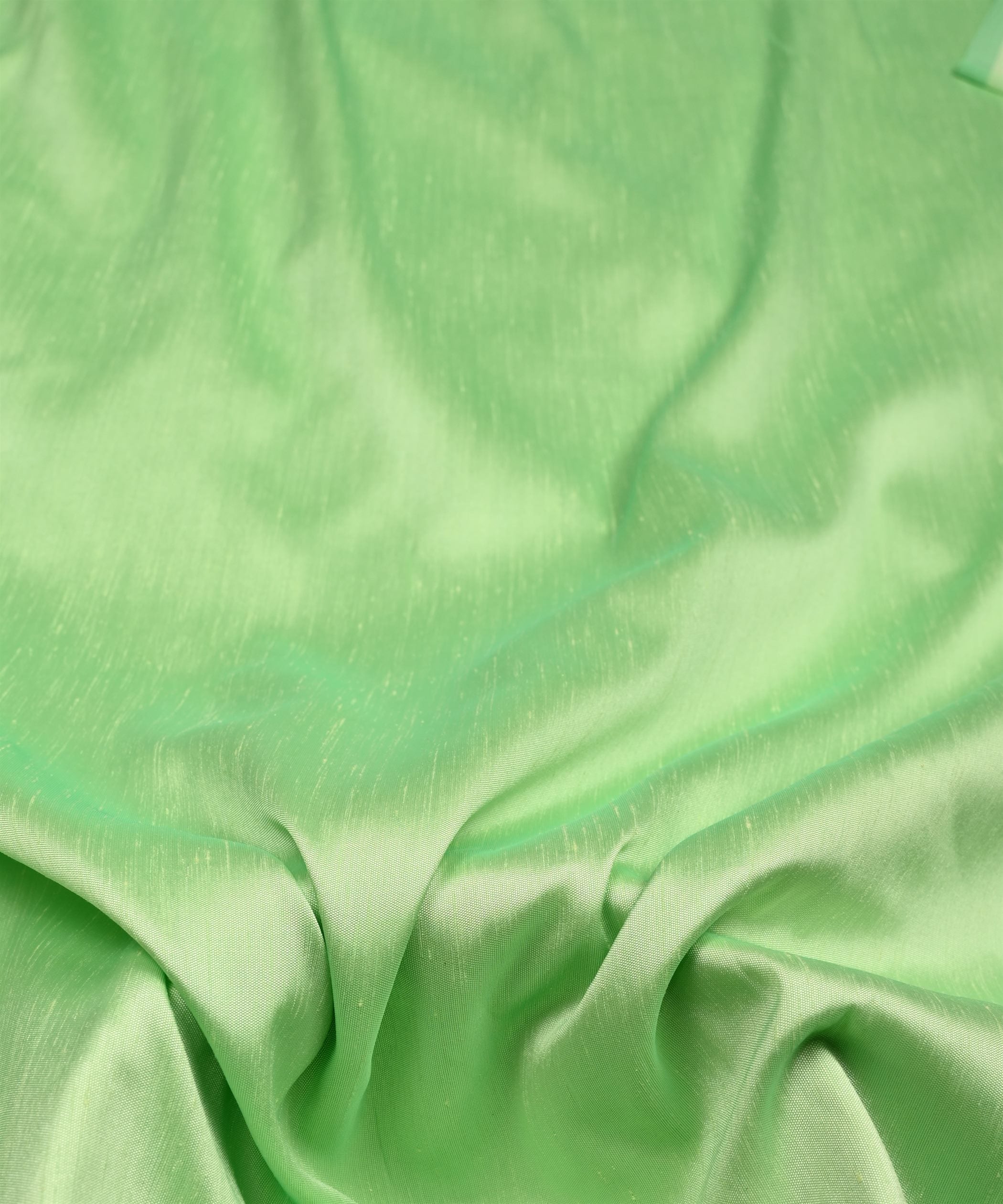 Pista Green Plain Dyed Satin Slub Fabric