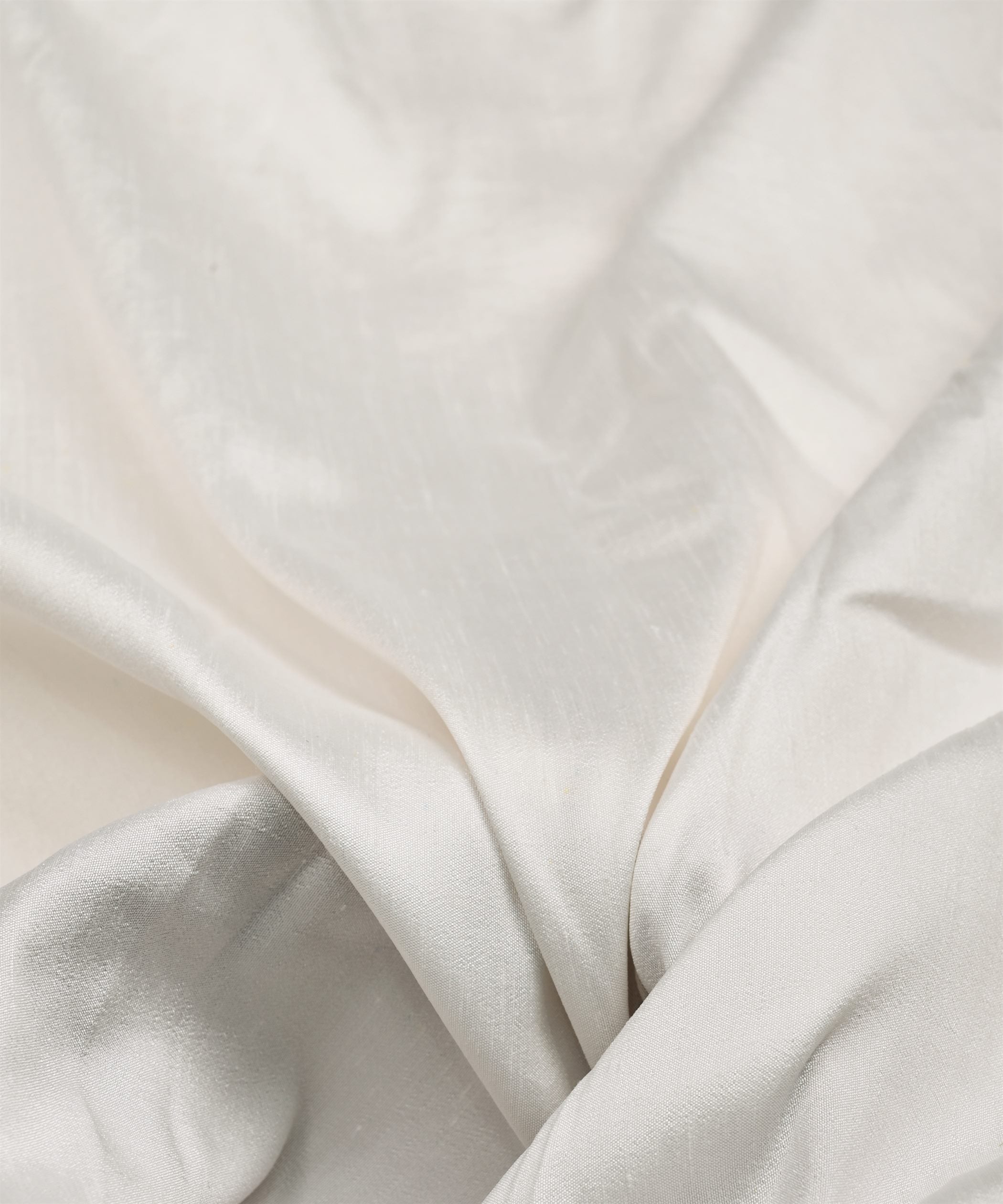 White Plain Dyed Satin Slub Fabric