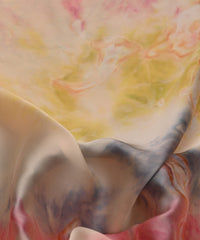 Butter Satin Fabric with Colored Tie And Dye