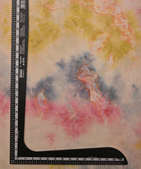 Butter Satin Fabric with Colored Tie And Dye