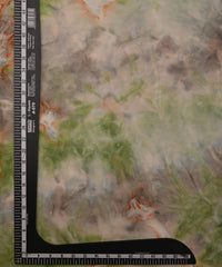 Pista Green Satin Fabric with Colored Tie And Dye