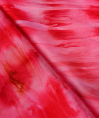 Red & Pink Satin Fabric with Tie and Dye