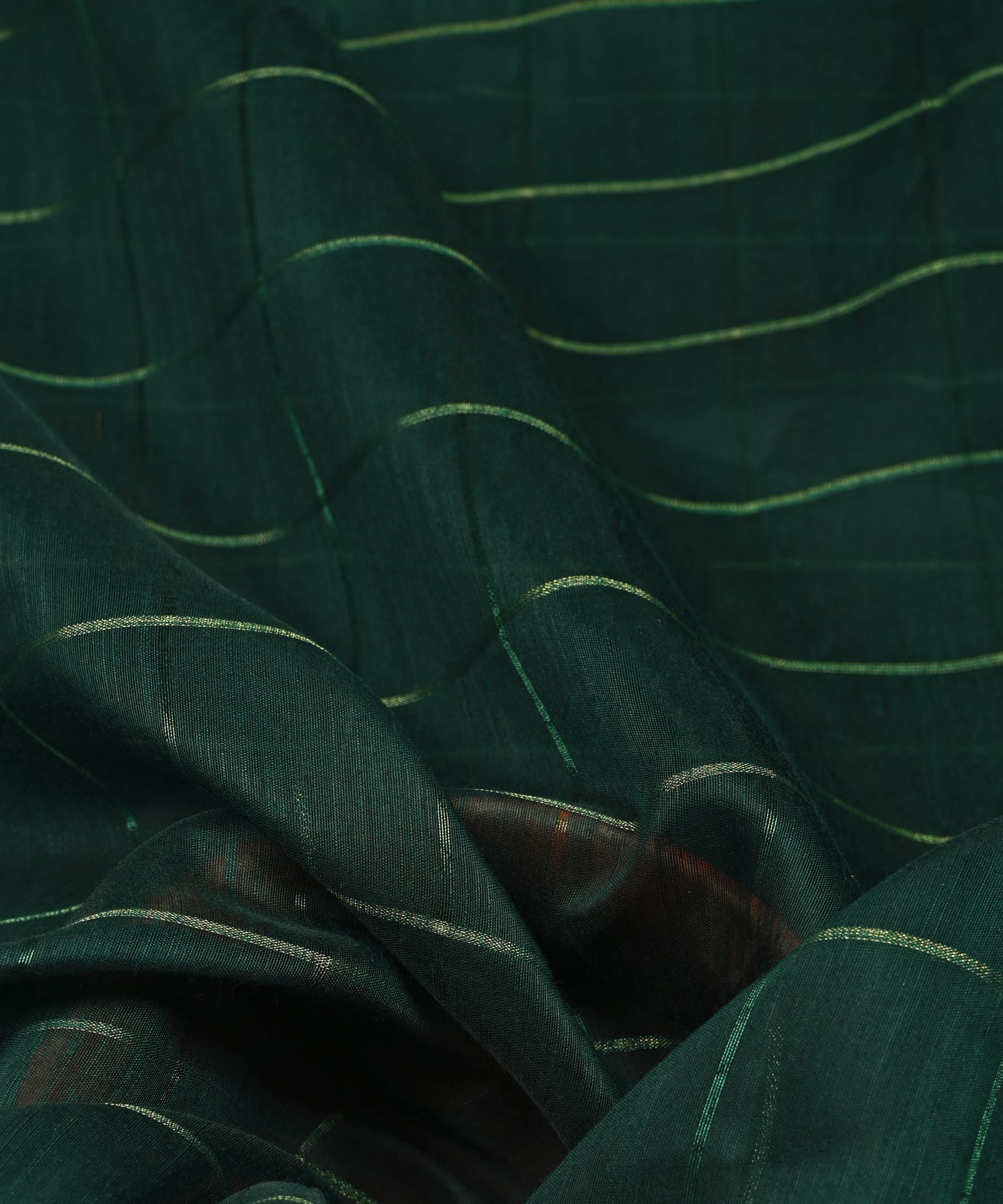 Bottle Green Semi Linen fabric with checks