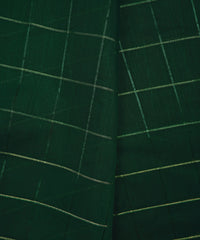 Bottle Green Semi Linen fabric with checks