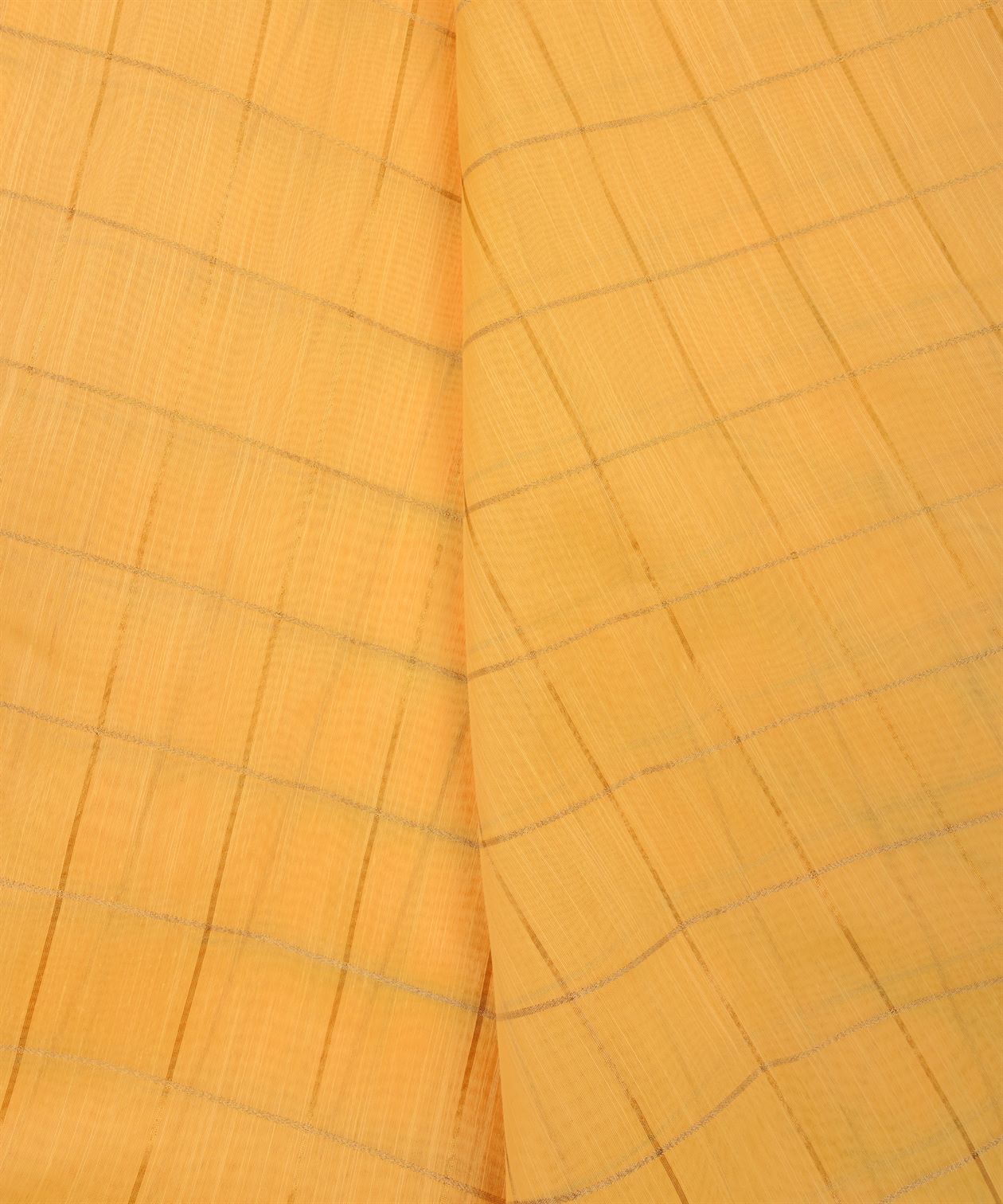 Lime Yellow Semi Linen fabric with checks