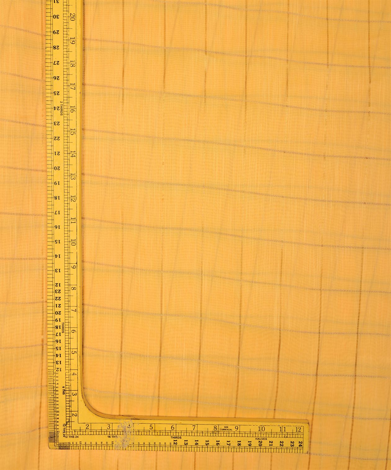 Lime Yellow Semi Linen fabric with checks