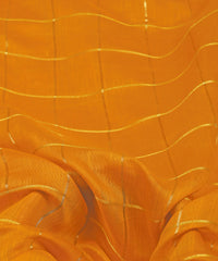 Mustard Yellow Semi Linen fabric with checks