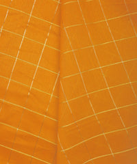 Mustard Yellow Semi Linen fabric with checks