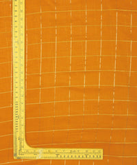 Mustard Yellow Semi Linen fabric with checks
