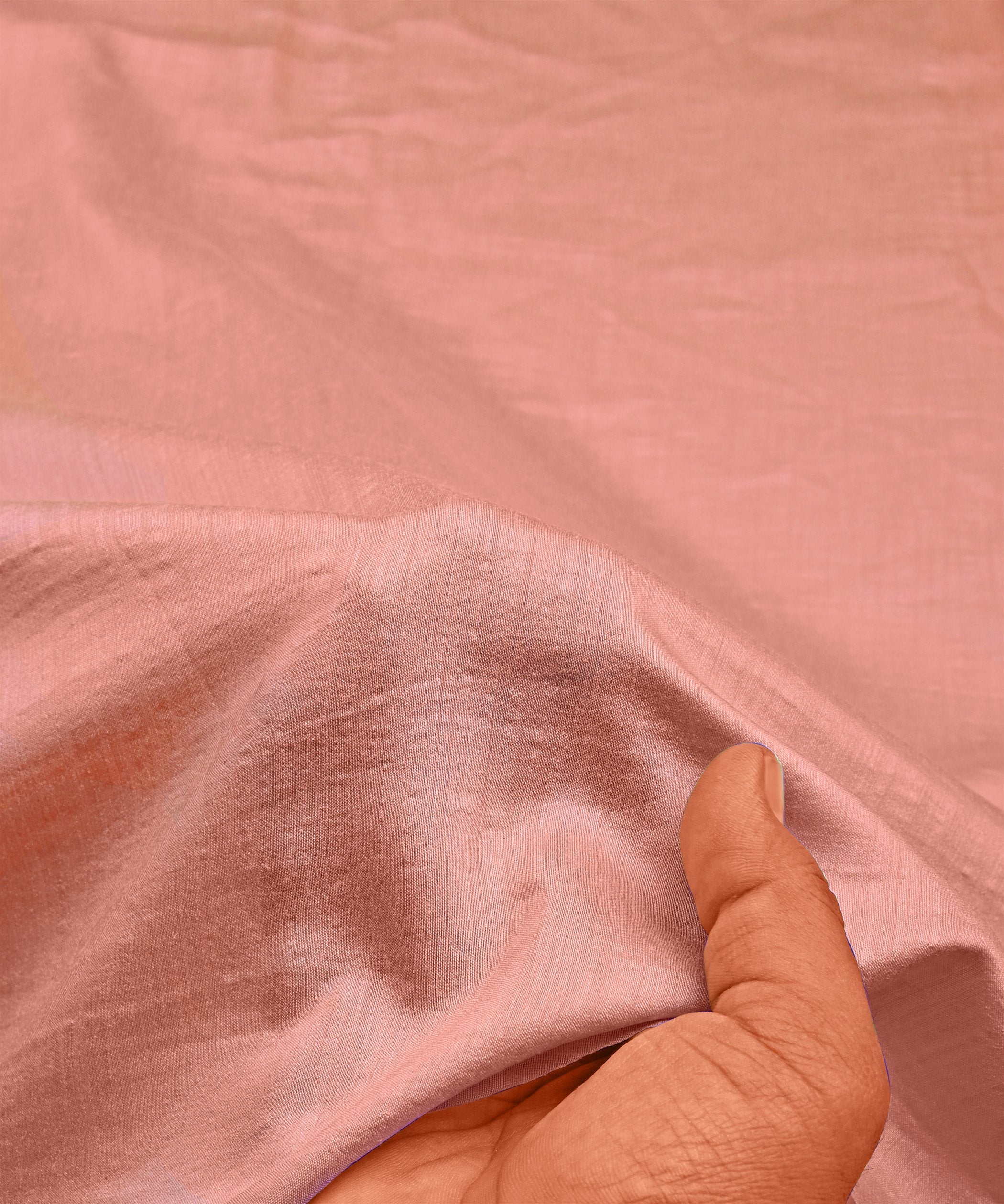 Peach Plain Dyed Semi Muslin Fabric