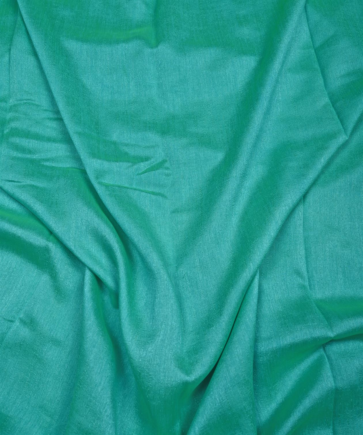 Aqua Green Plain Dyed Semi Silk Fabric