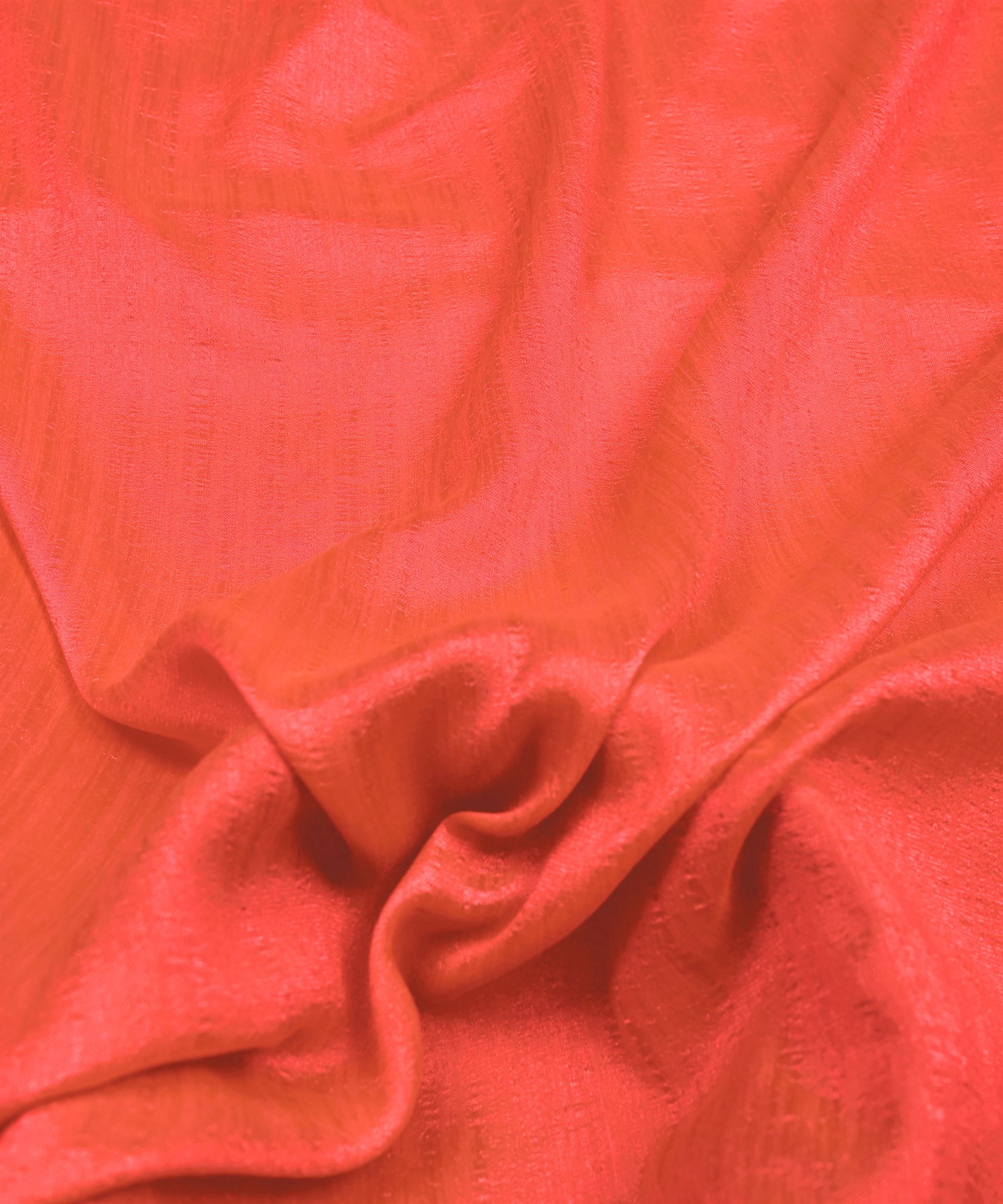 Coral Plain Dyed Semi Silk Fabric