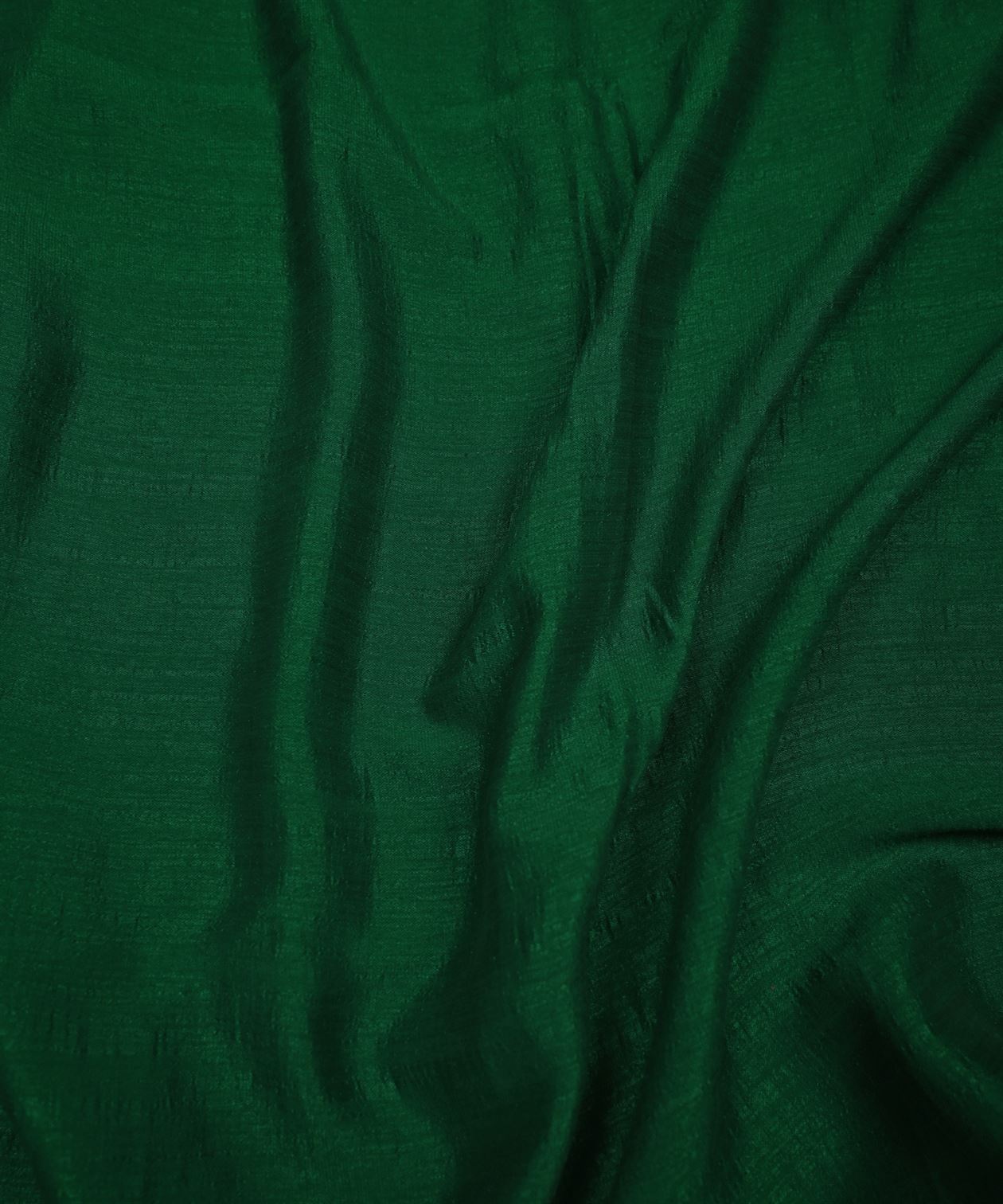 Dark Green Plain Dyed Semi Silk Fabric