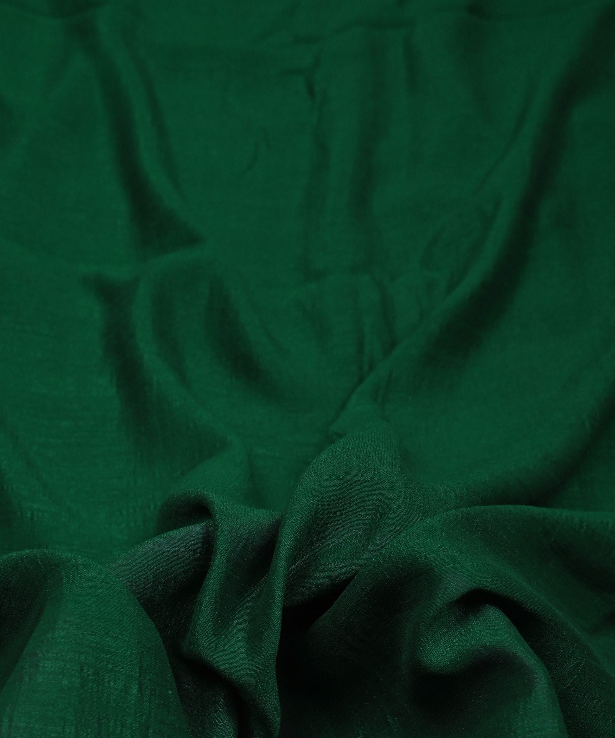 Dark Green Plain Dyed Semi Silk Fabric