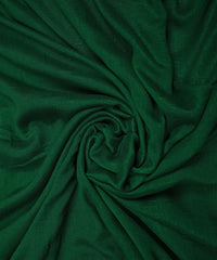 Dark Green Plain Dyed Semi Silk Fabric