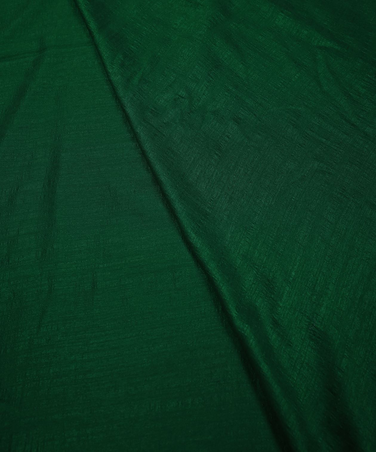 Dark Green Plain Dyed Semi Silk Fabric