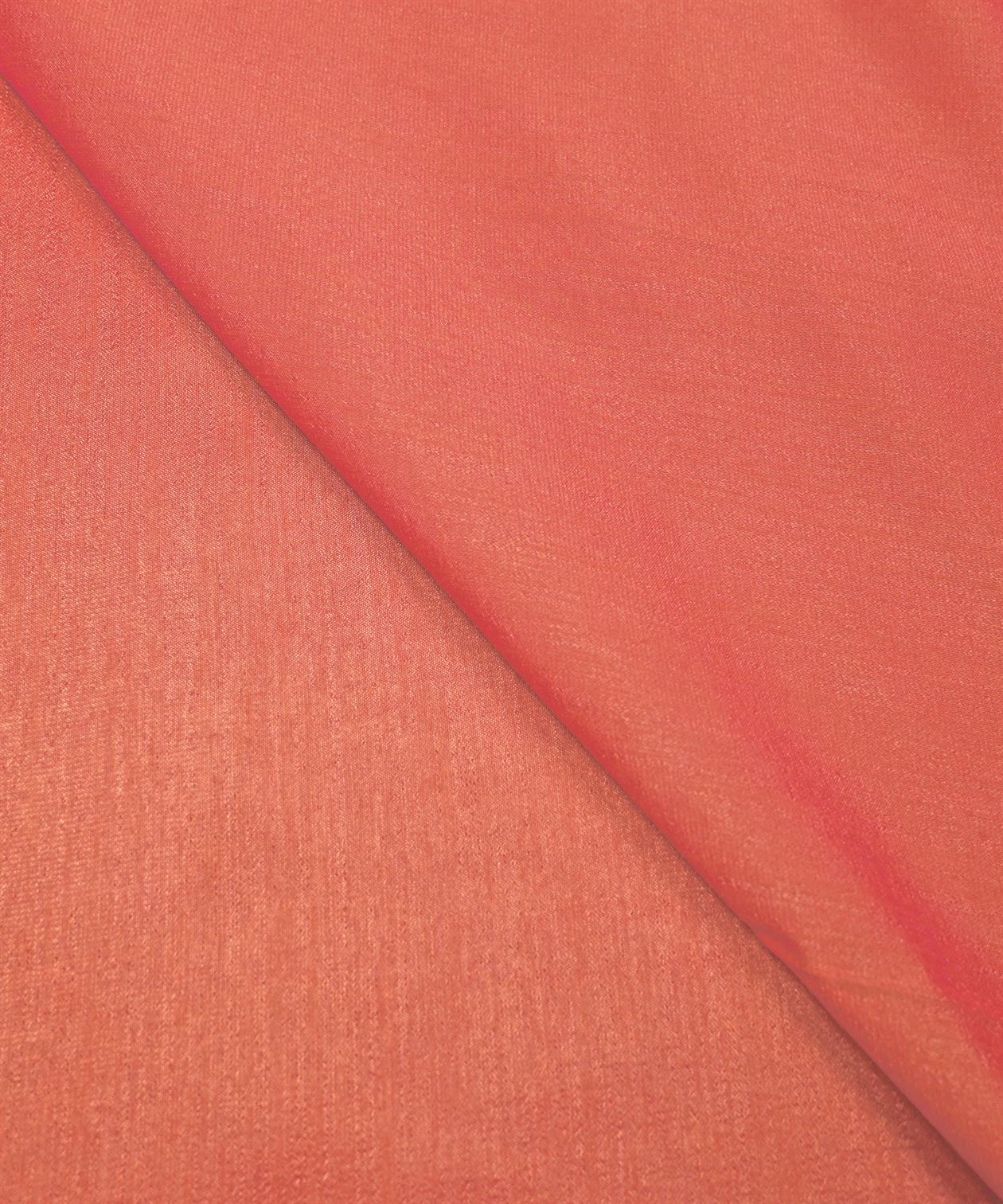 Dark Peach Plain Dyed Semi Silk Fabric
