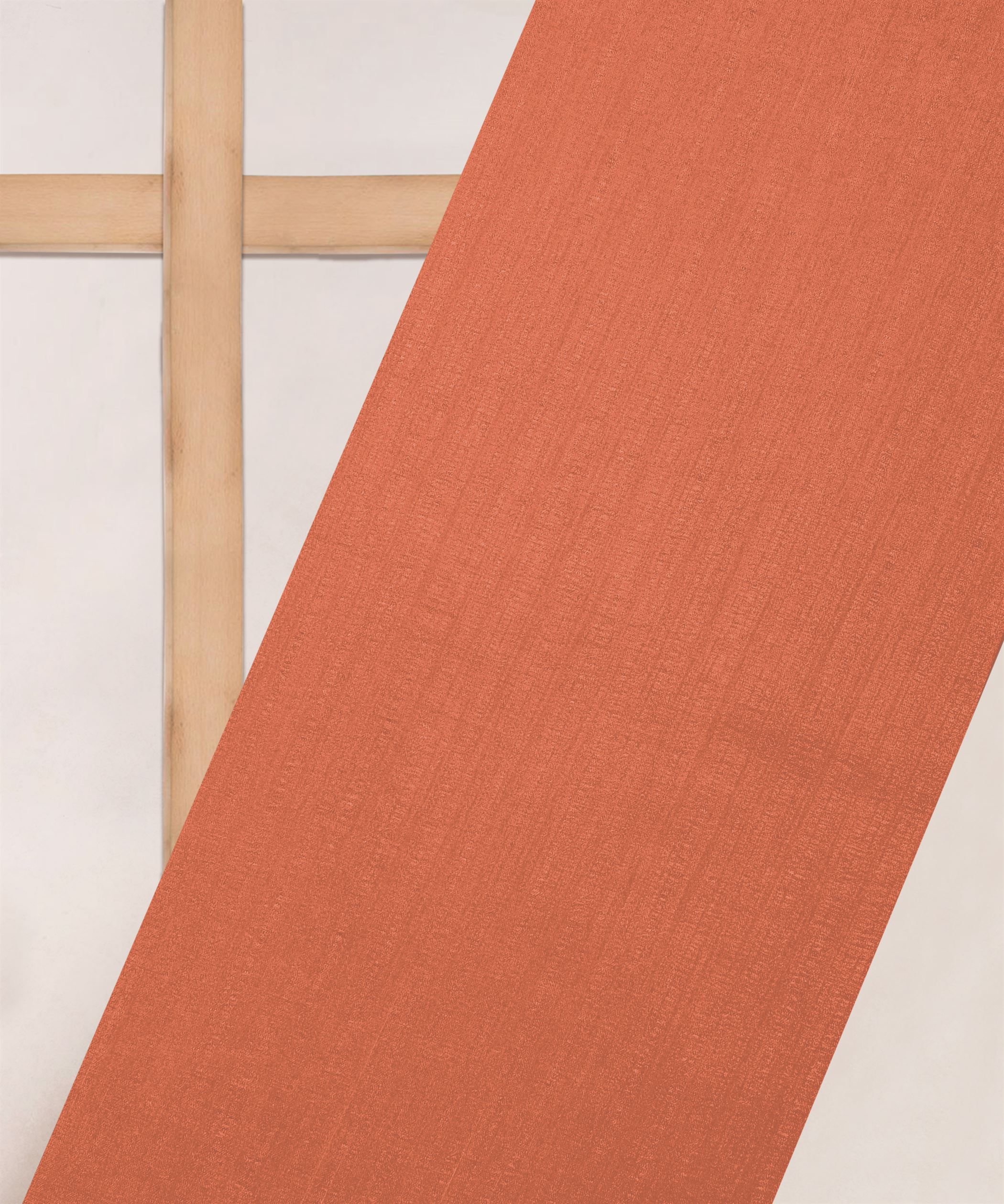 Light Coral Plain Dyed Semi Silk Fabric