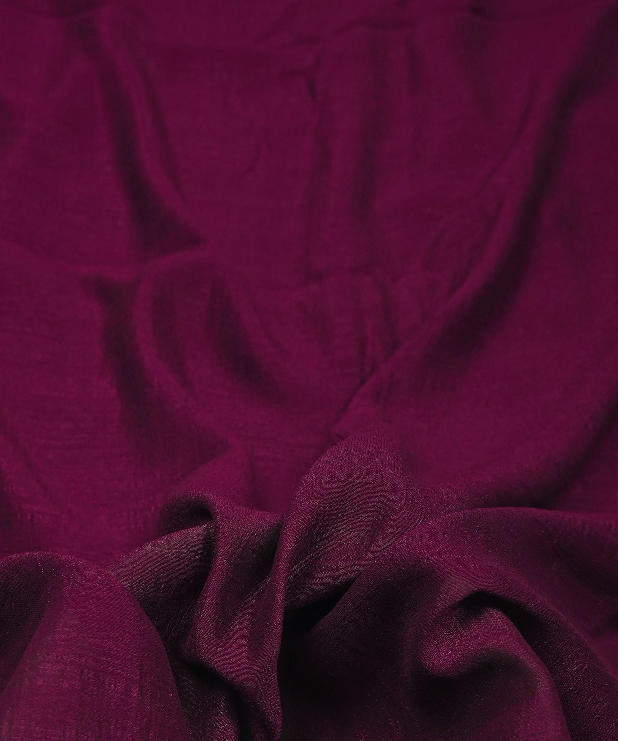 Magenta Plain Dyed Semi Silk Fabric