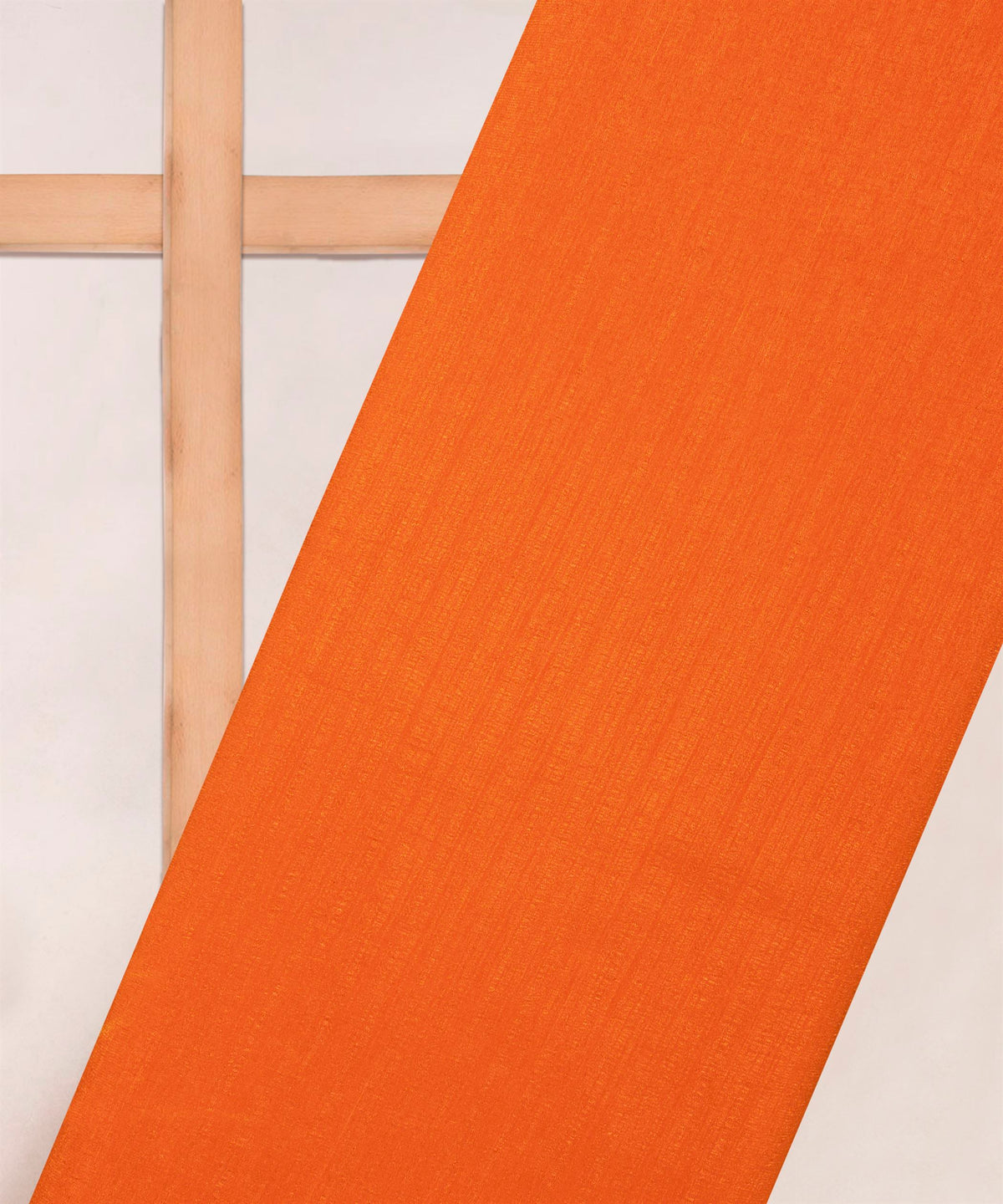 Orange Plain Dyed Semi Silk Fabric