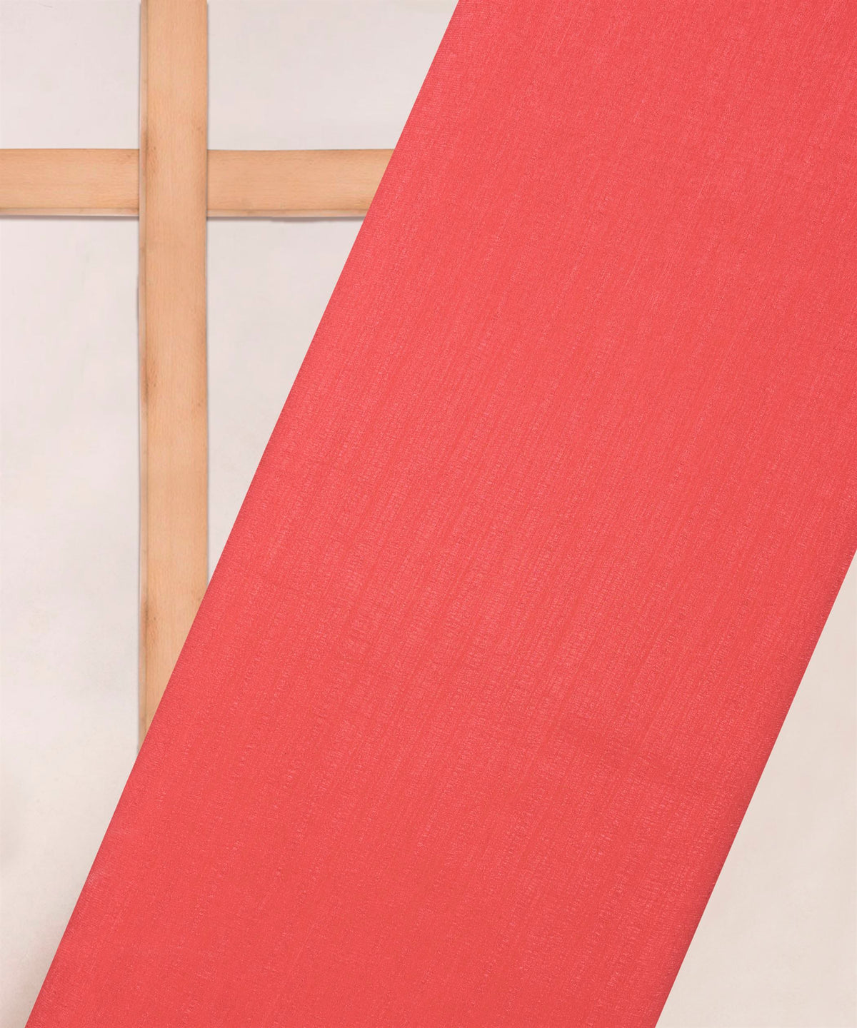 Peach Plain Dyed Semi Silk Fabric