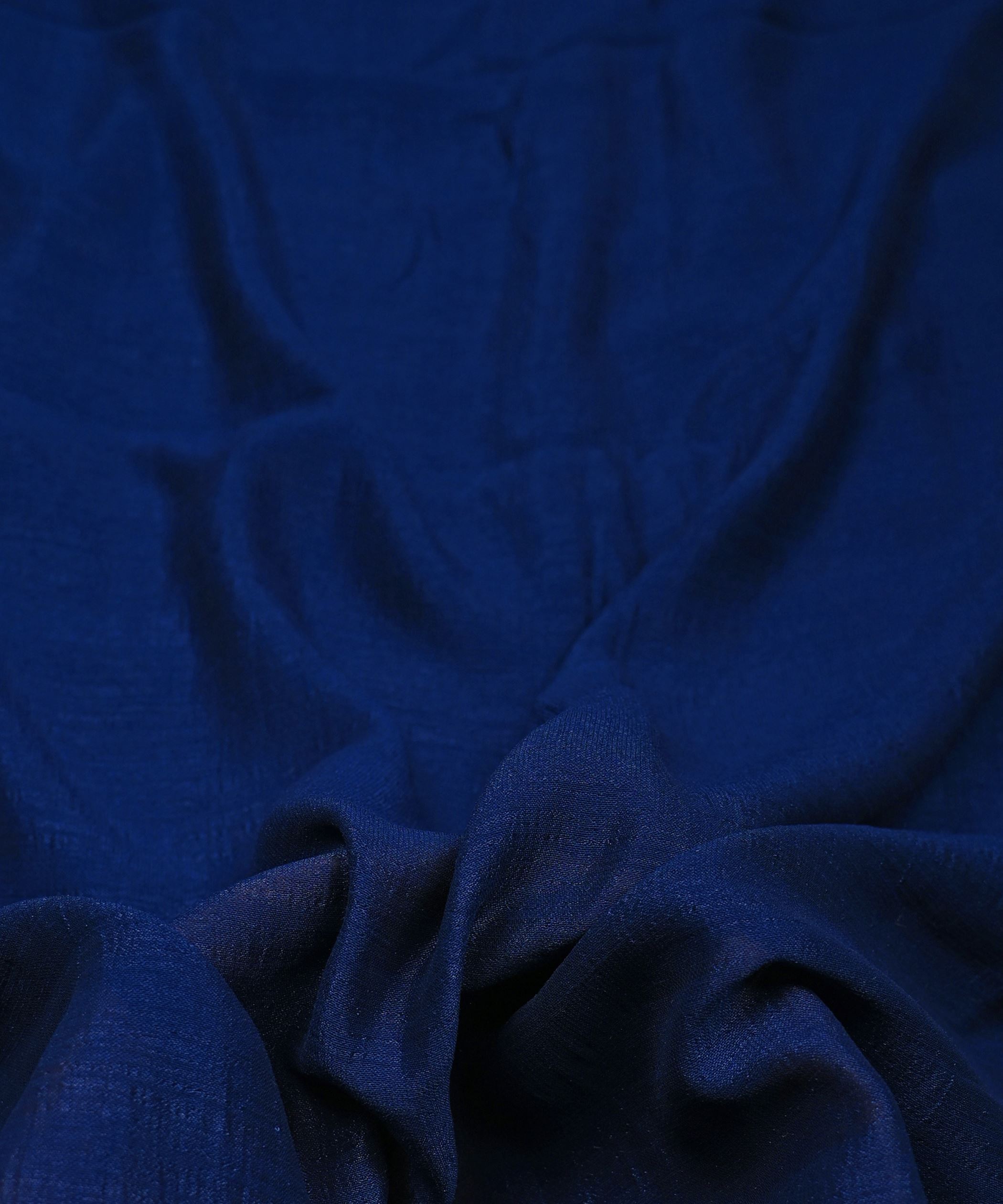 Royal Blue Plain Dyed Semi Silk Fabric