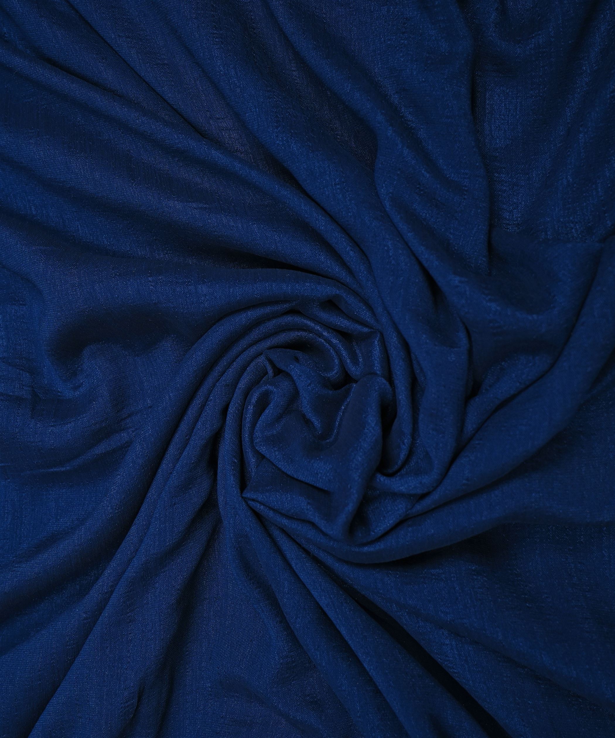 Royal Blue Plain Dyed Semi Silk Fabric