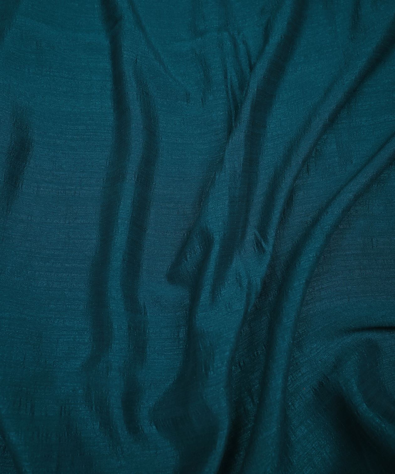 Teal Plain Dyed Semi Silk Fabric