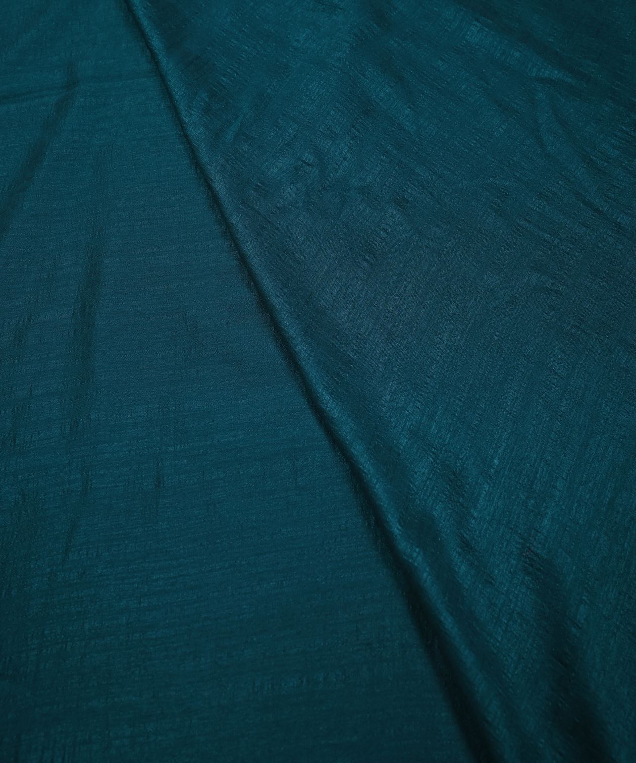 Teal Plain Dyed Semi Silk Fabric