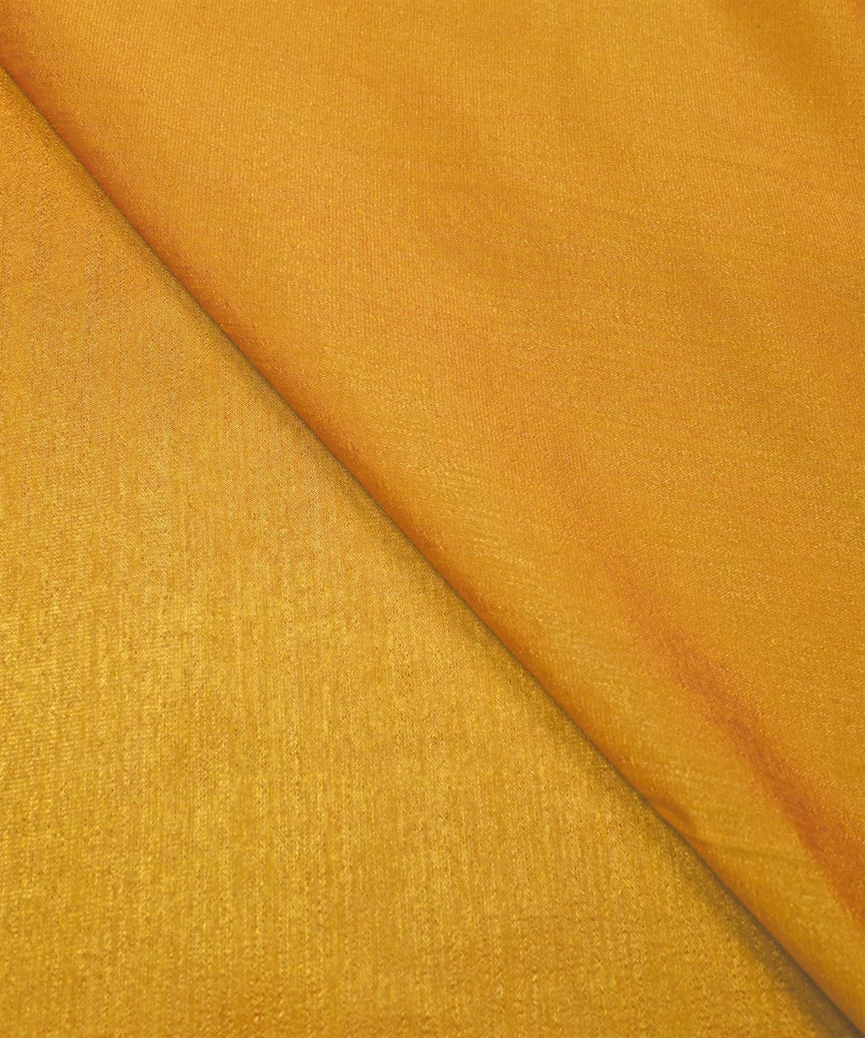 Yellow Plain Dyed Semi Silk Fabric