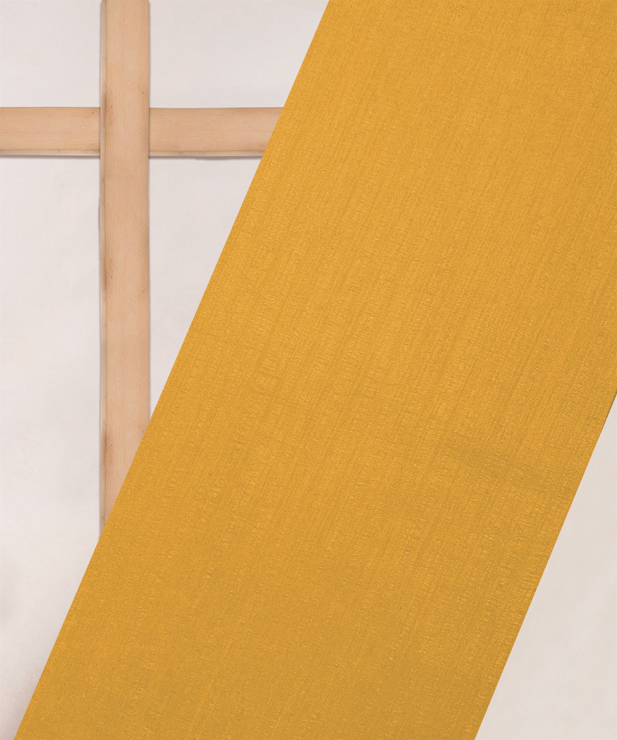 Yellow Plain Dyed Semi Silk Fabric