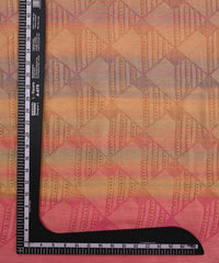 Pink Shaded Chiffon Fabric with Brasso and Glitter Dots