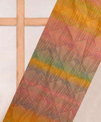 Yellow Shaded Chiffon Fabric with Brasso and Glitter Dots