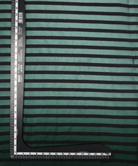 Bottle Green Shaded Chiffon Fabric with Stripes