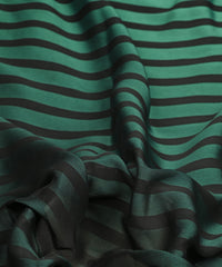 Dark Teal Shaded Chiffon Fabric with Stripes