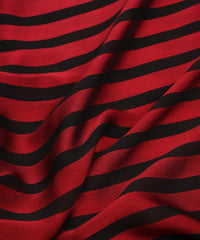 Maroon Shaded Chiffon Fabric with Stripes
