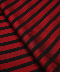 Maroon Shaded Chiffon Fabric with Stripes