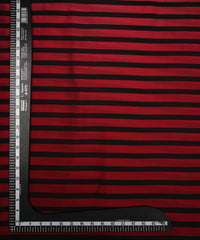 Maroon Shaded Chiffon Fabric with Stripes