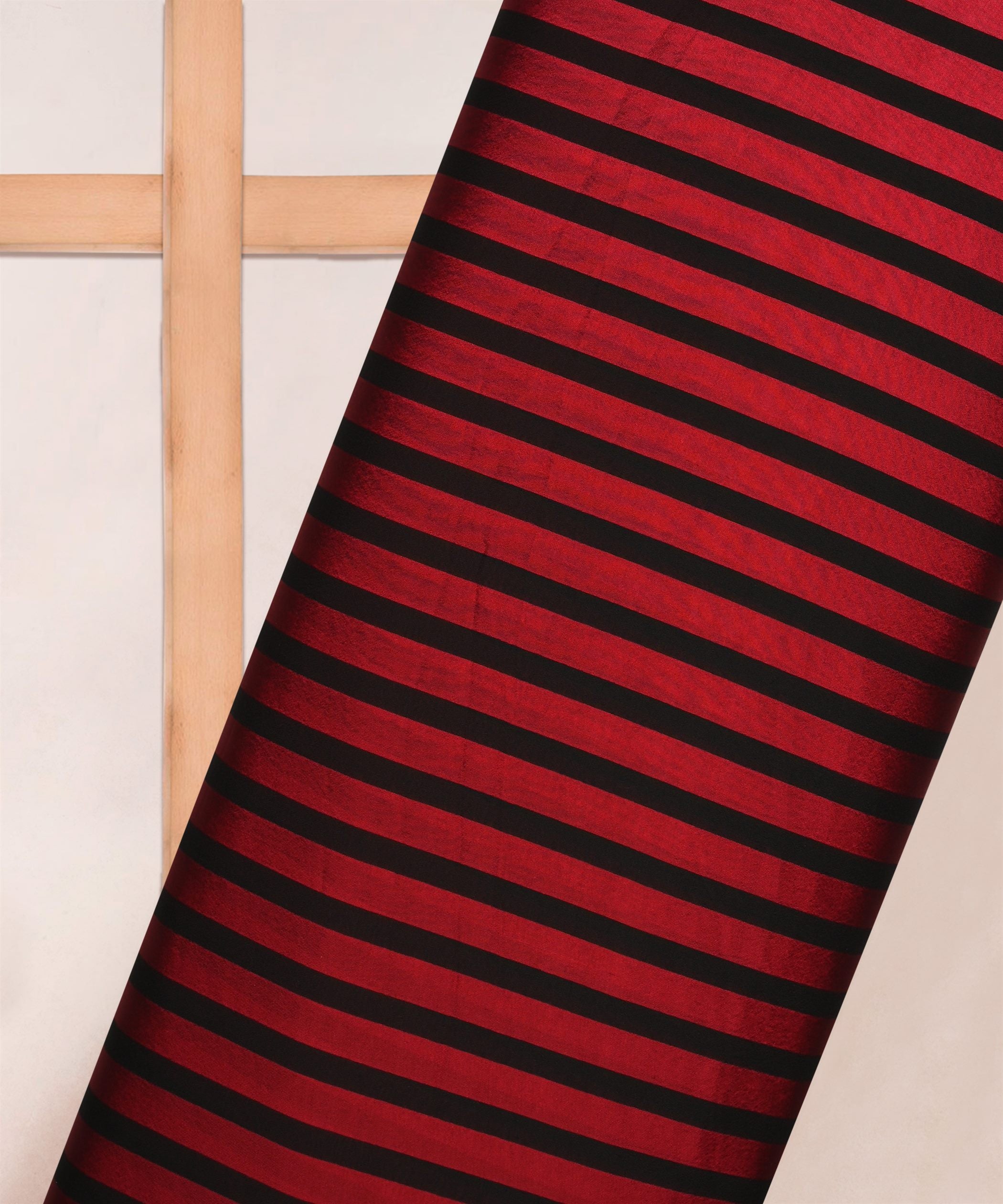 Maroon Shaded Chiffon Fabric with Stripes